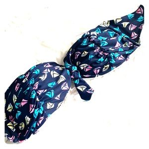 Nautical strapless bikini top